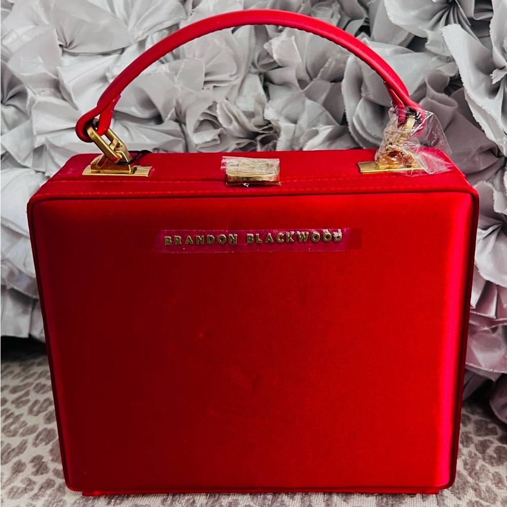 Brand New Limited Edition  Brandon Blackwood Red Satin Kendrick Trunk